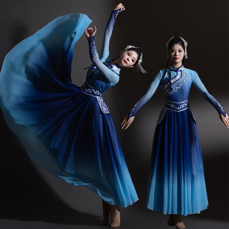 蒙古舞蹈演出服女大摆裙2026新款服族蒙古袍少数民族剧目服装成人